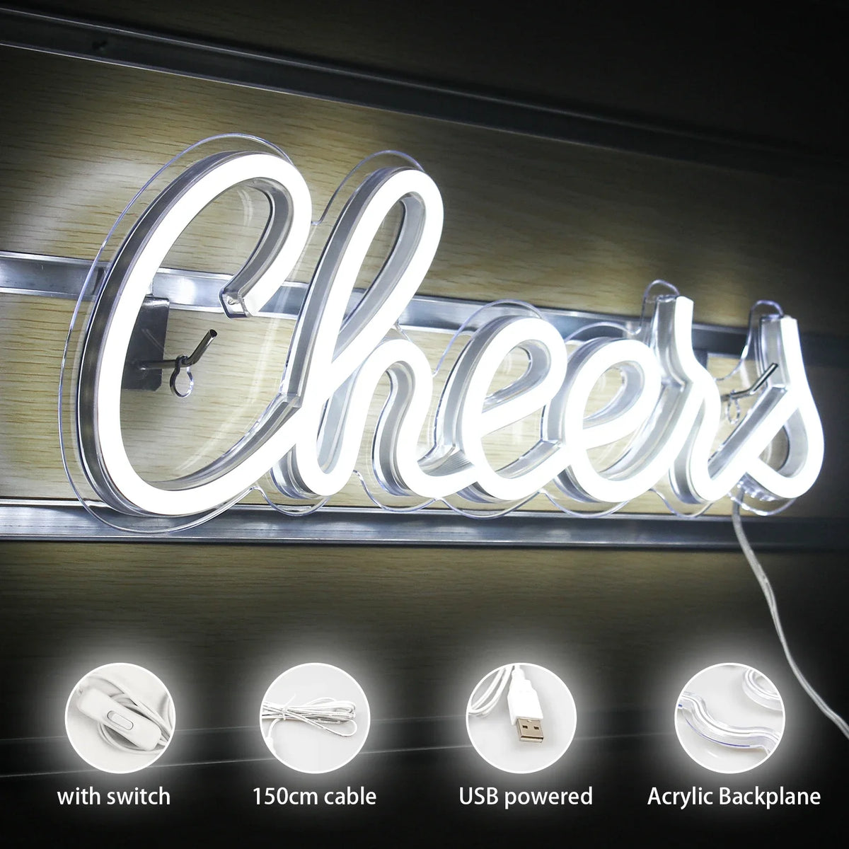 Cheers 5V USB LED neon sign