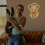 Enseigne néon LED USB 5 V Chien cow-boy