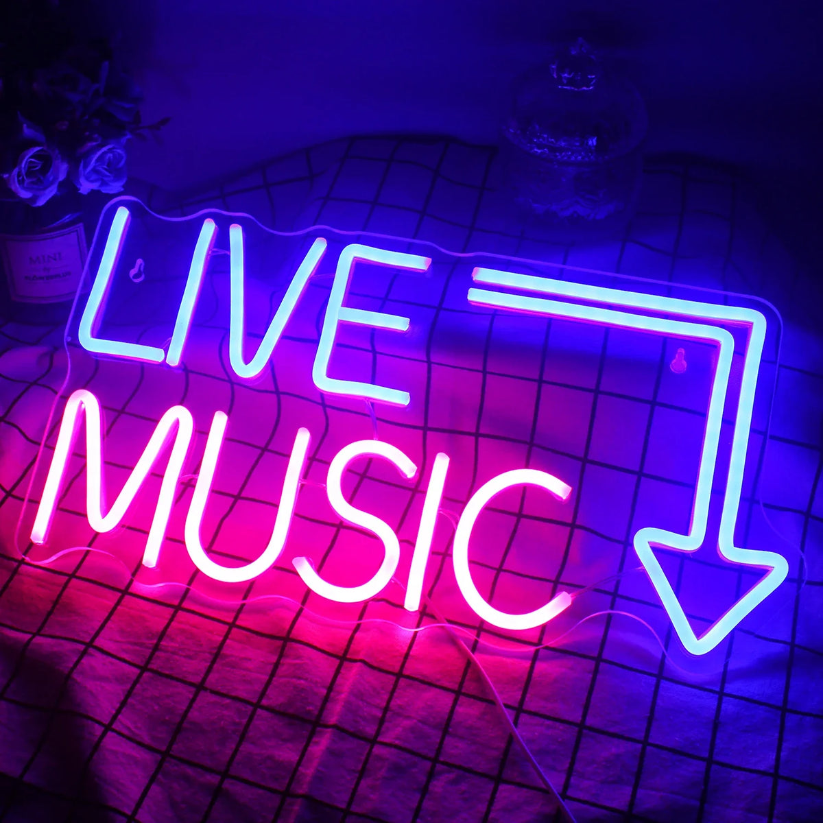 Enseigne néon LED USB 5 V Live Music
