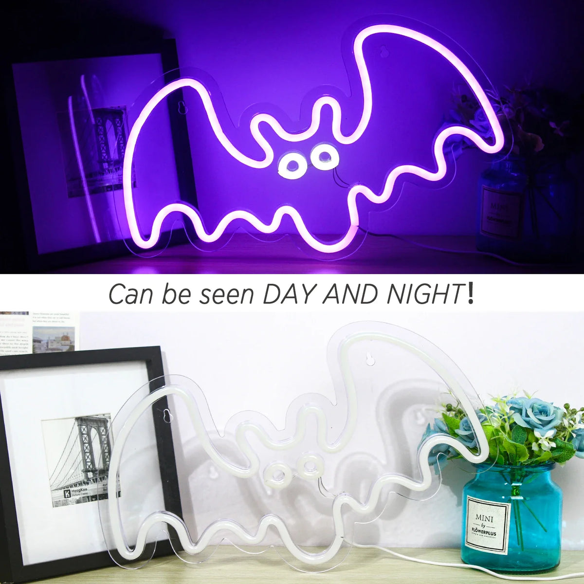 Enseigne néon LED USB 5 V Chauve-souris