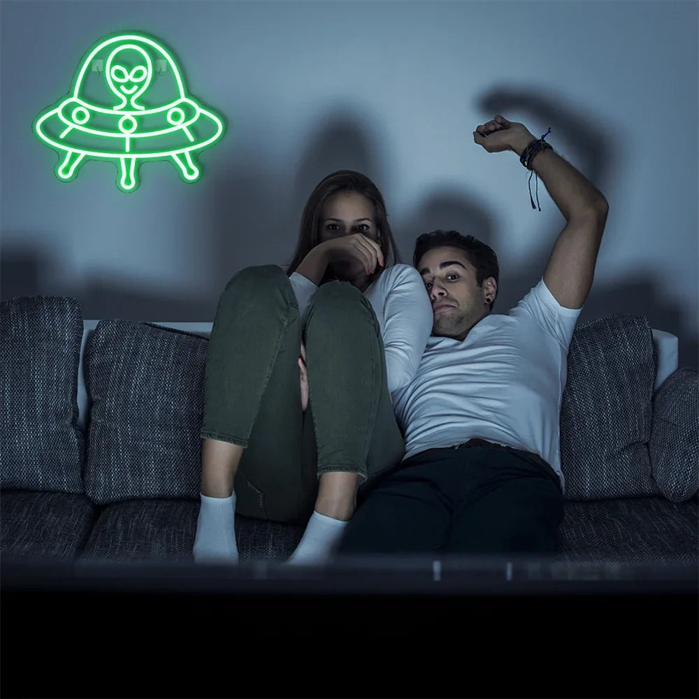 Enseigne néon LED USB 5 V Extraterrestre vert