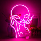 Smoking Alien 5V USB LED neon sign – Pink