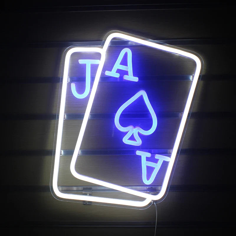 Enseigne néon LED USB 5 V Poker