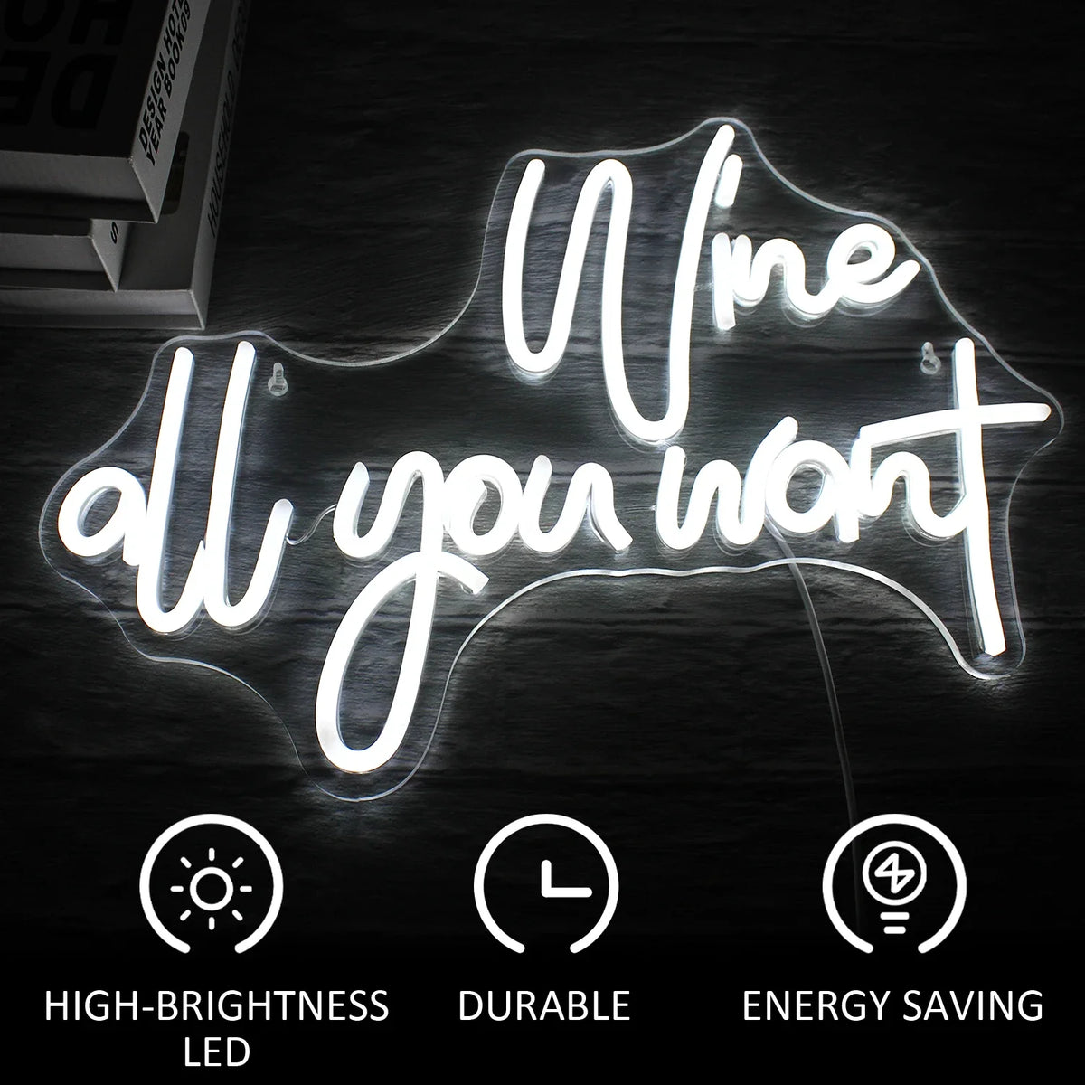Wine all you want 5V USB LED neon sign