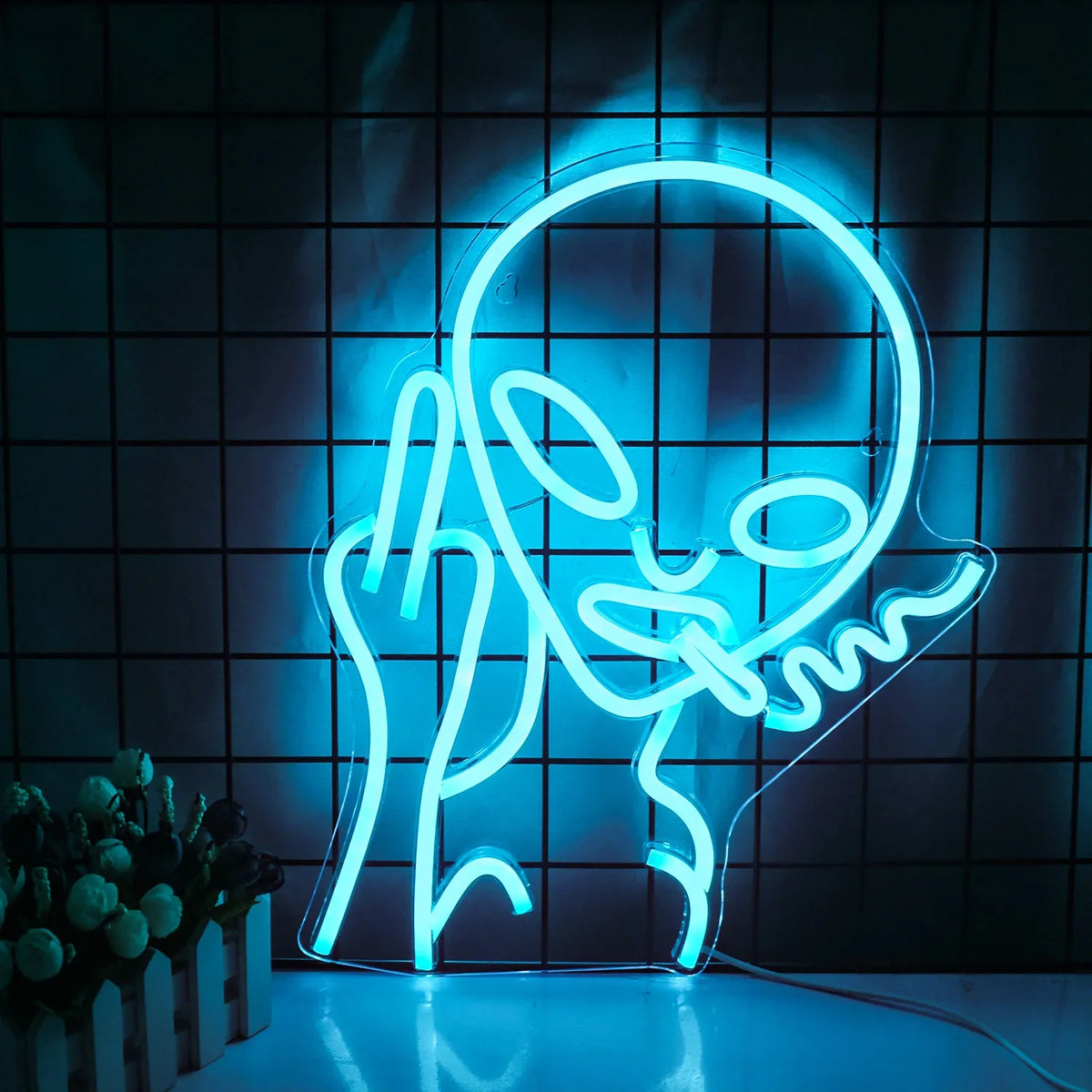 Smoking Alien 5V USB LED neon sign