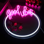 Good Vibes Mirror 5V USB LED neon sign