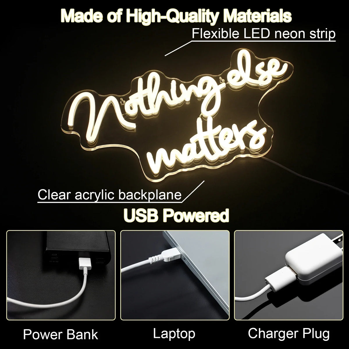 Nothing Else Matters 5V USB LED neon sign