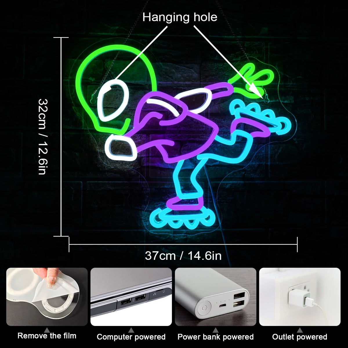 Alien 5V USB LED neon sign