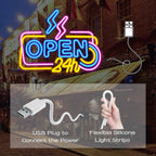24 Hours Open 5V USB LED neon sign
