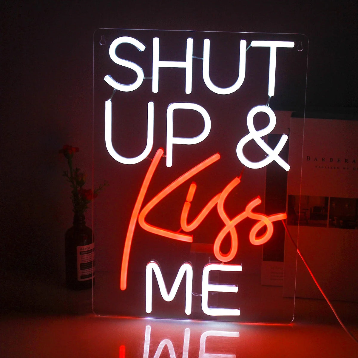 Shut Up & Kiss Me 5V USB LED neon sign