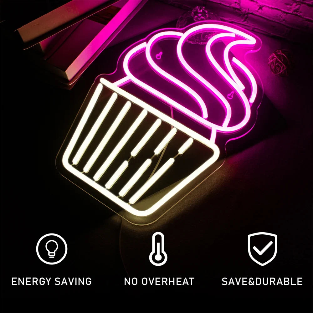 Cupcake 5V USB LED neon sign