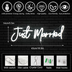 Just Married Wedding 5V USB LED neon sign