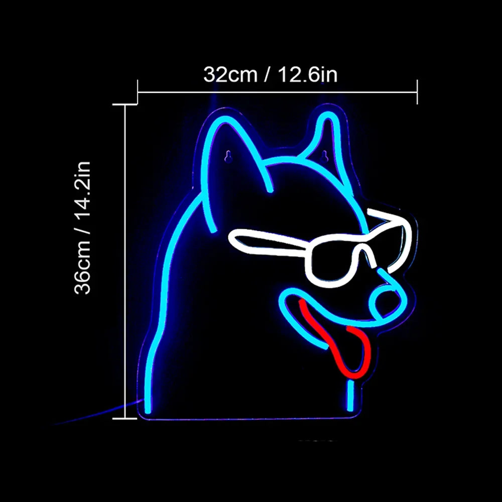 Enseigne néon LED USB 5 V Chien