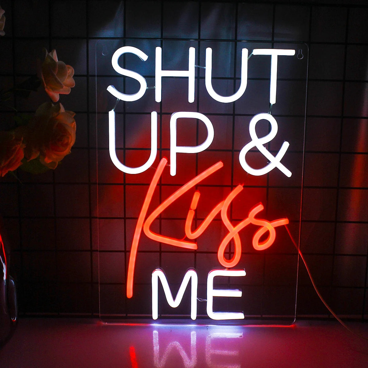 Shut Up & Kiss Me 5V USB LED neon sign