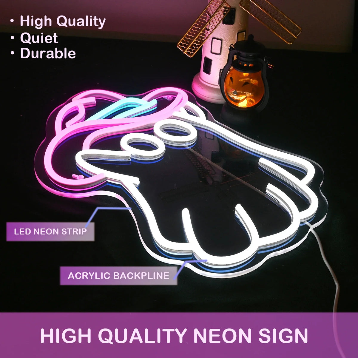 Cowboy Hat Ghost 5V USB LED neon sign