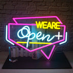 Enseigne néon LED USB 5 V We Are Open — 42 × 27 cm