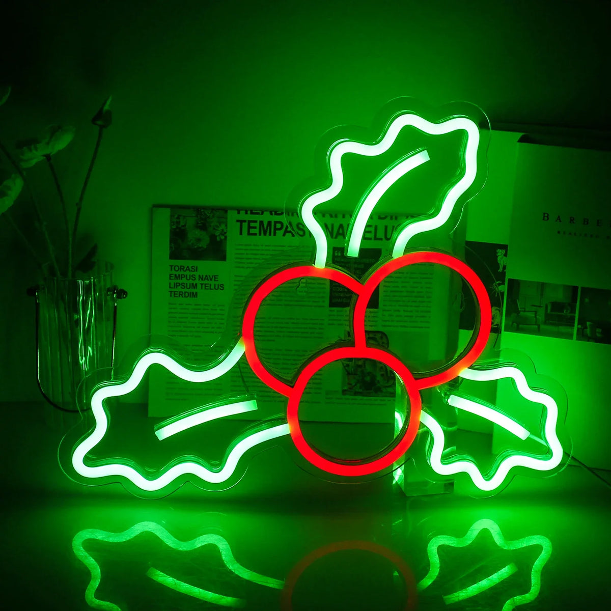 Christmas Holly 5V USB LED neon sign