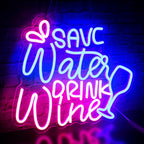 Save Water Drink Wine 5V USB LED neon sign