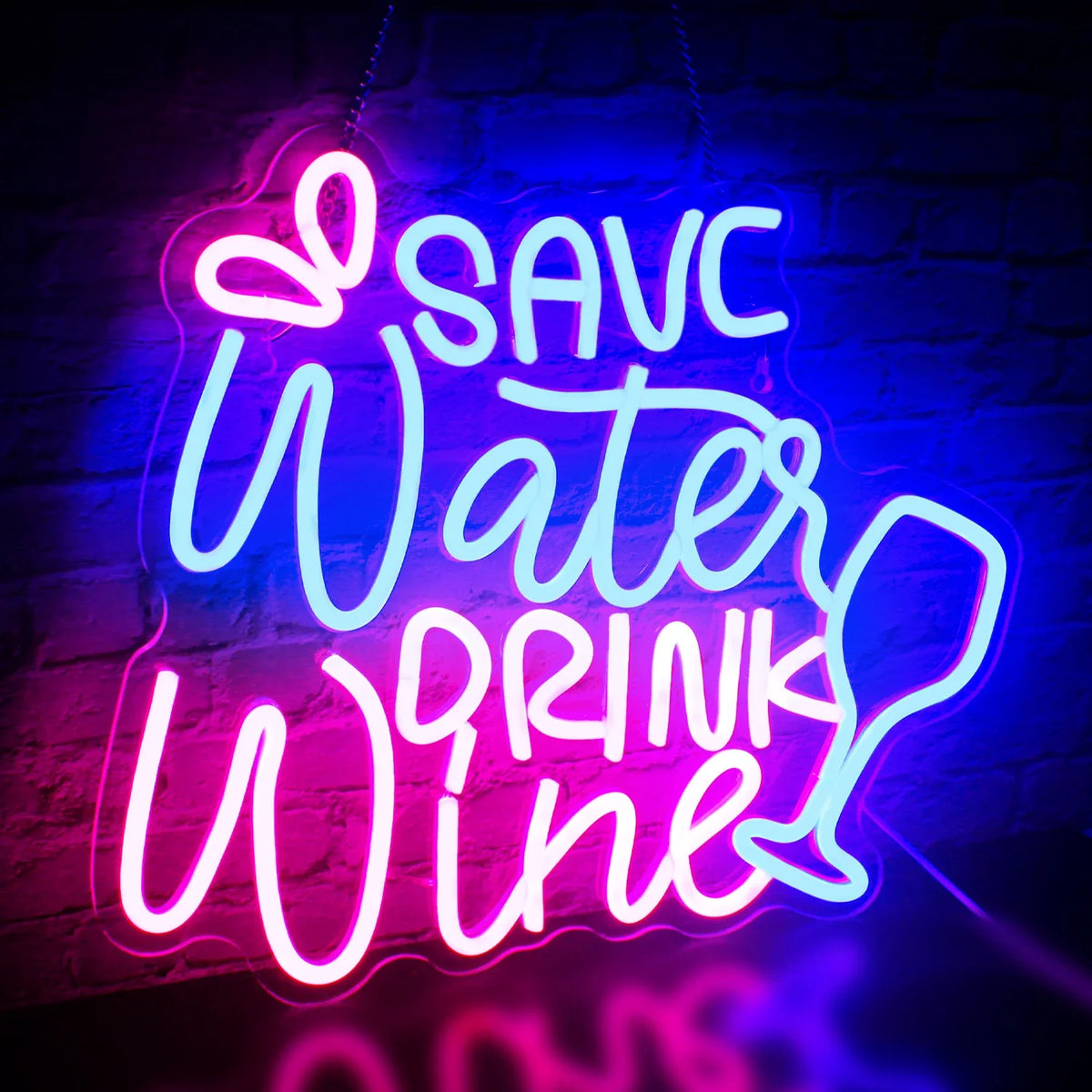 Save Water Drink Wine 5V USB LED neon sign