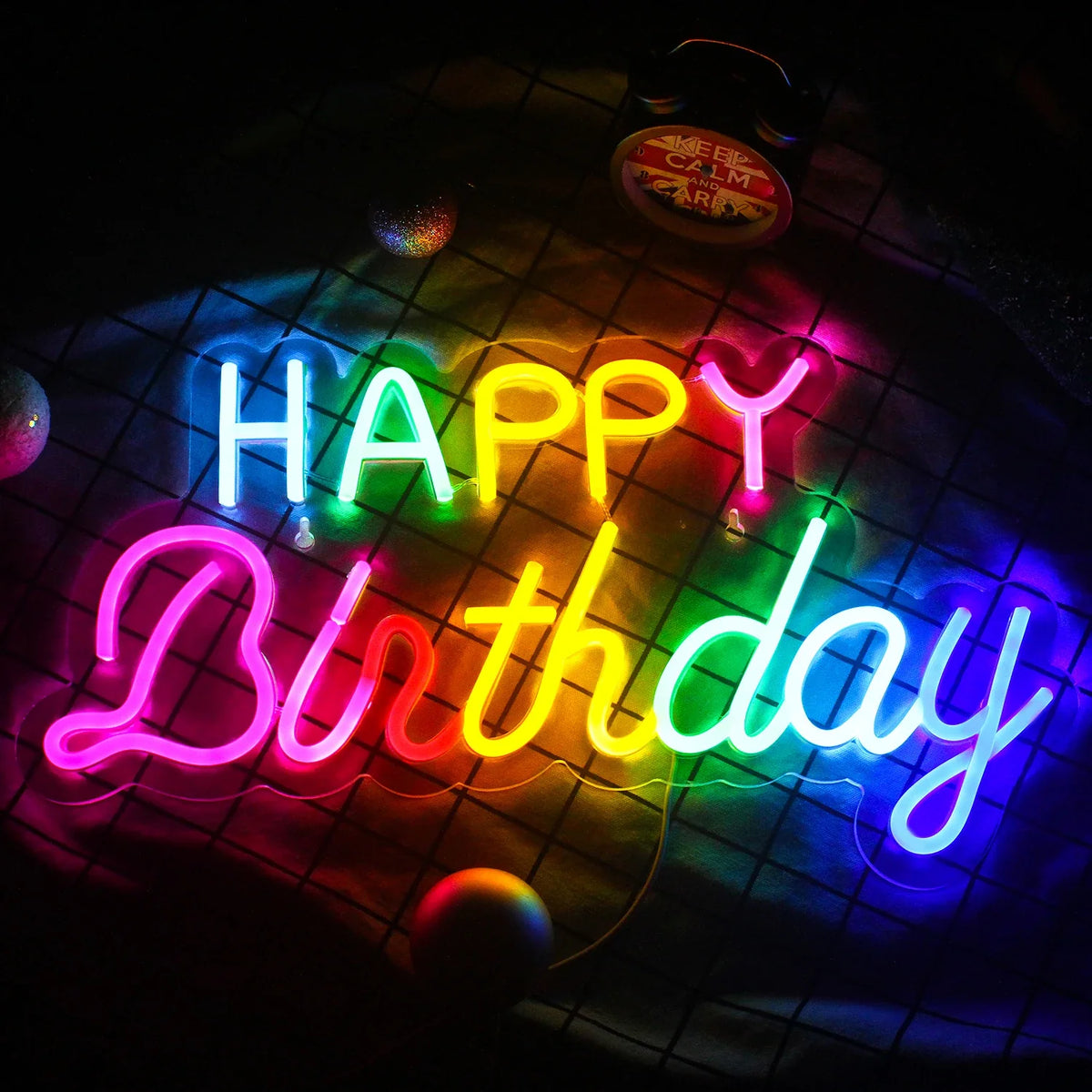 Enseigne néon LED USB 5 V Happy Birthday