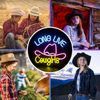 Long Live Cowgirls 5V USB LED neon sign