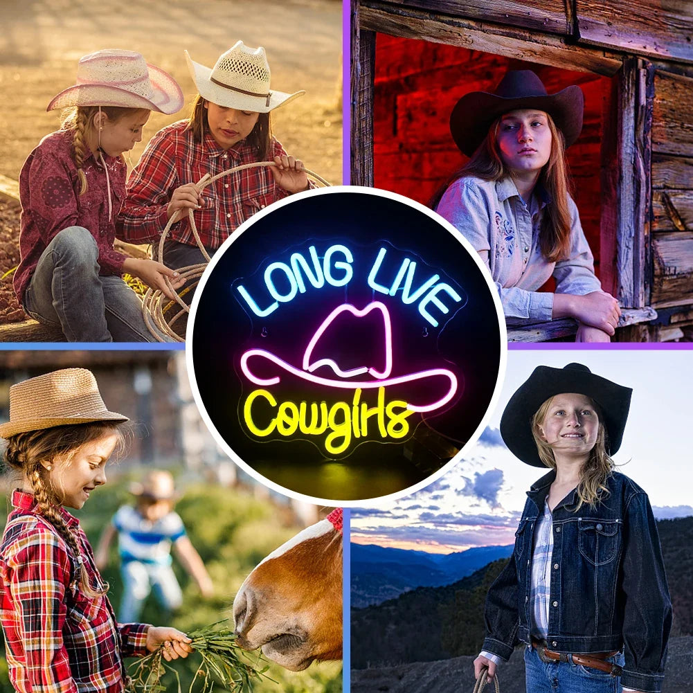 Long Live Cowgirls 5V USB LED neon sign