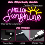 Enseigne néon LED USB 5 V Hello Sunshine