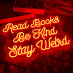 Read Books Be Kind Stay Weird 5V USB LED neon sign