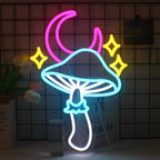 Star Moon Mushroom 5V USB LED neon sign – 29.5x42cm