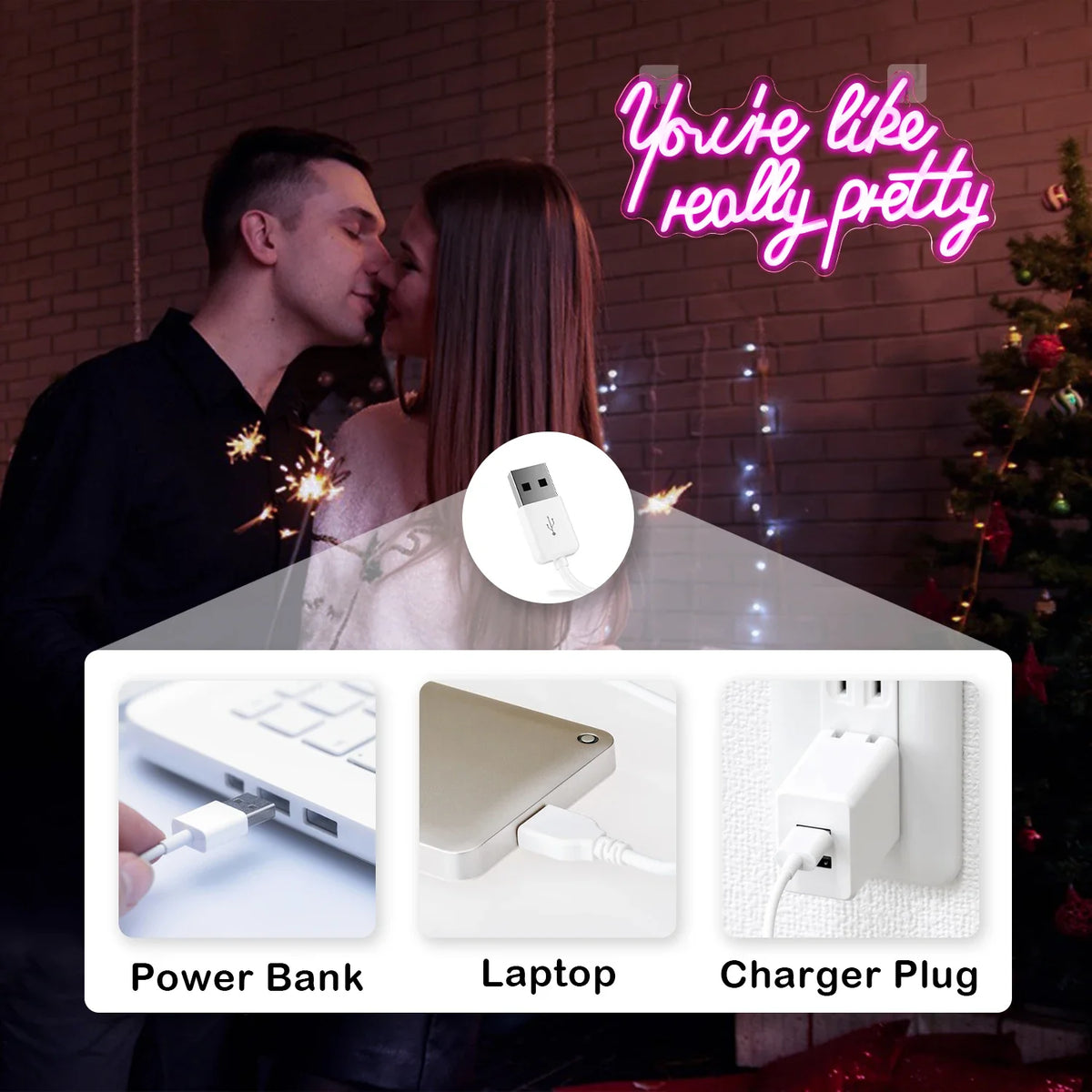 You're Like Really Pretty 5V USB LED neon sign
