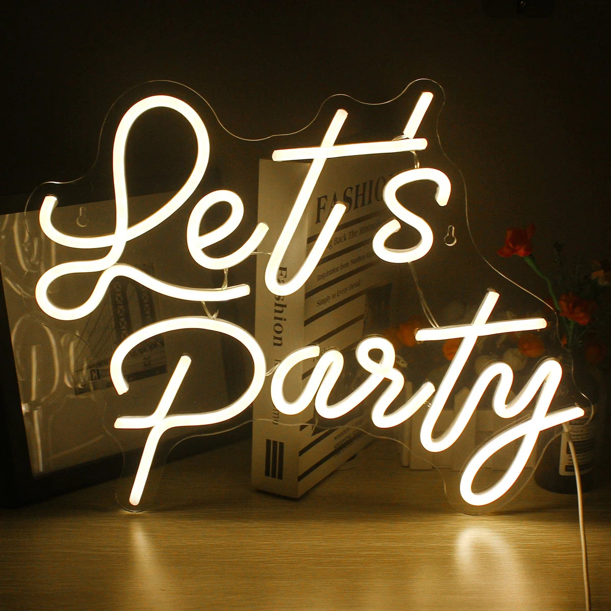 Enseigne néon LED USB 5 V Let's Party