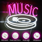 Music Record 5V USB LED neon sign