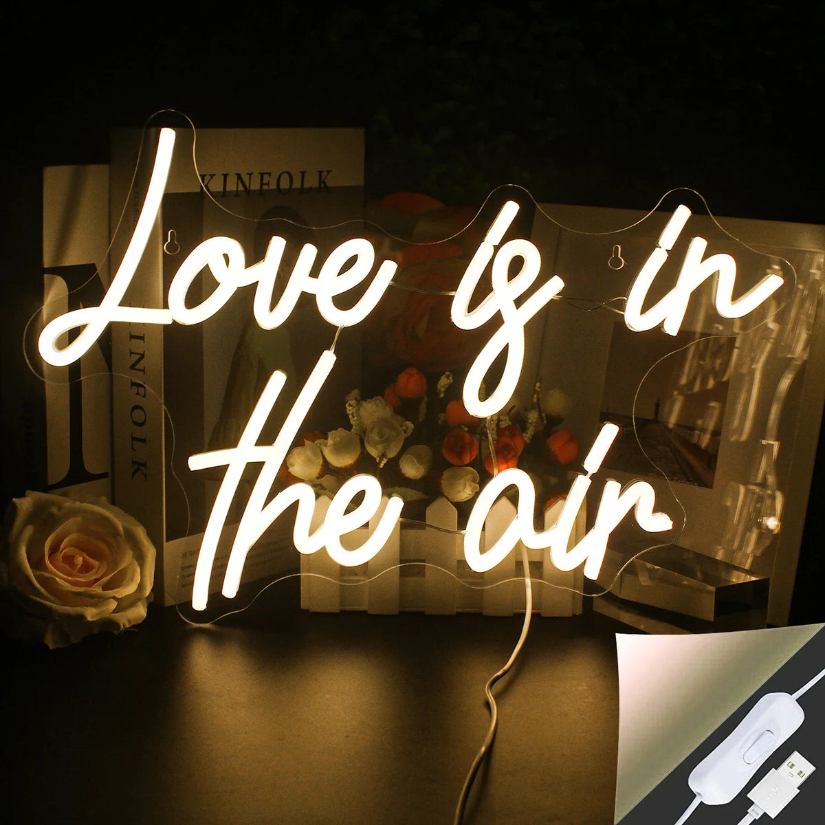 Love is in the air 5V USB LED neon sign – Warm White