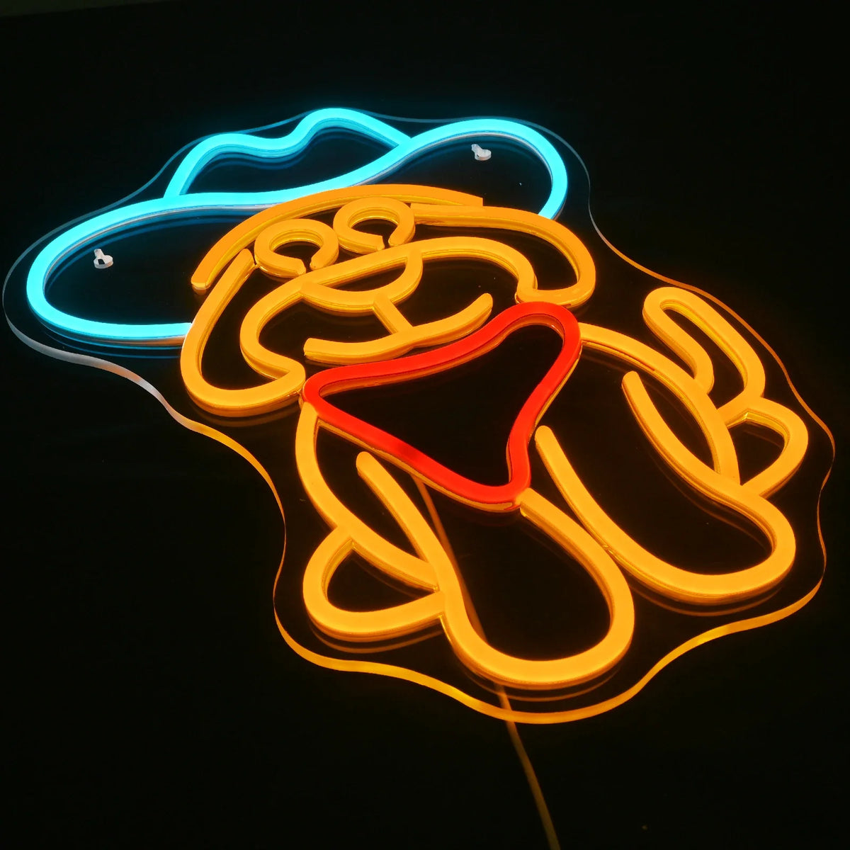 Enseigne néon LED USB 5 V Chien cow-boy