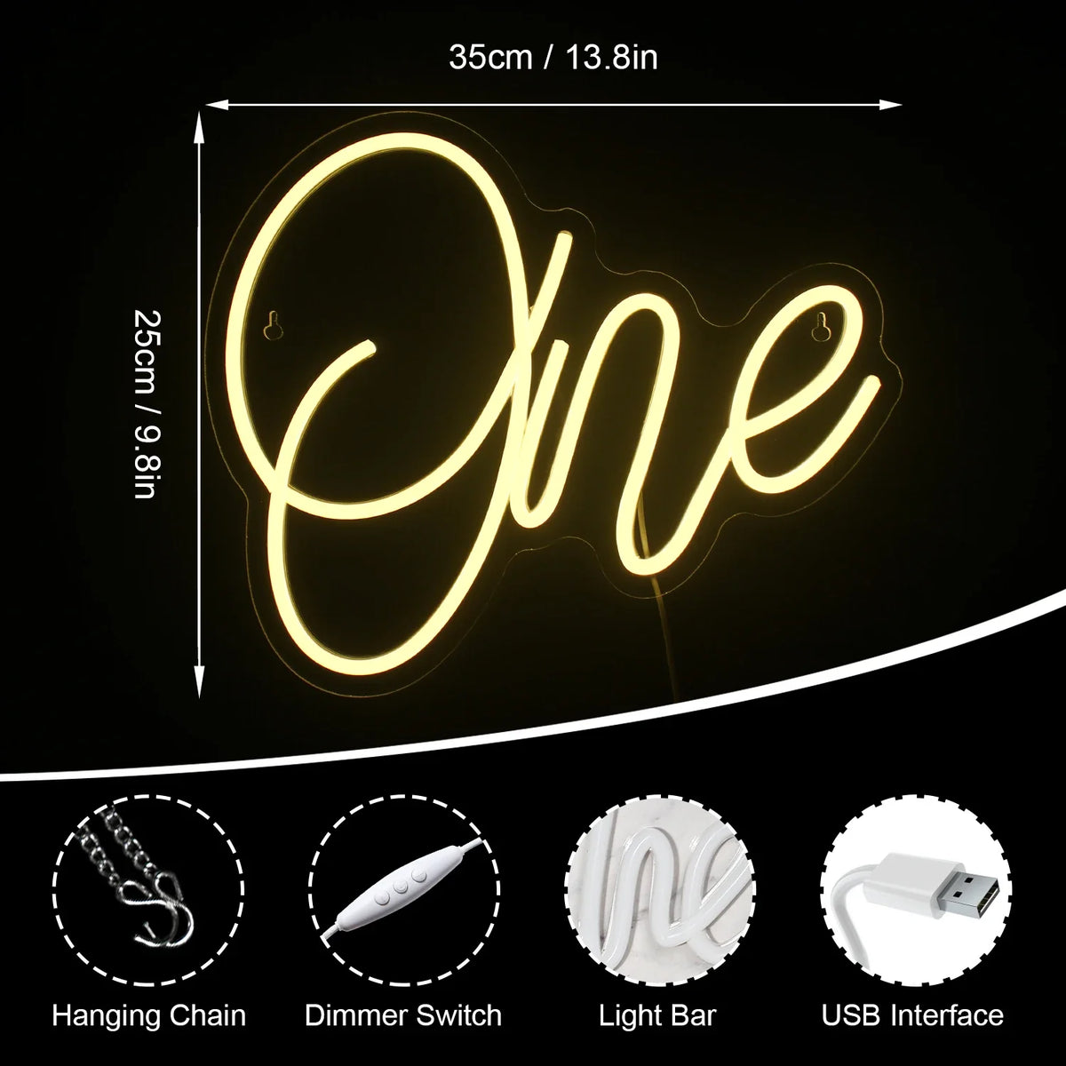 Enseigne néon LED USB 5 V One