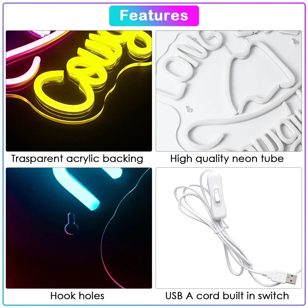 Long Live Cowgirls 5V USB LED neon sign