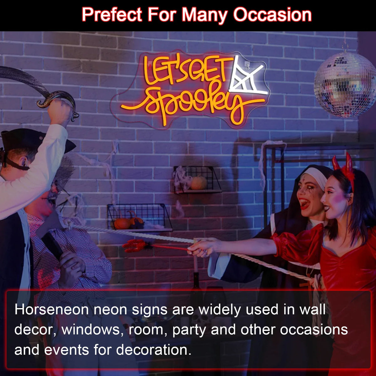Let's Get Spooky 5V USB LED neon sign