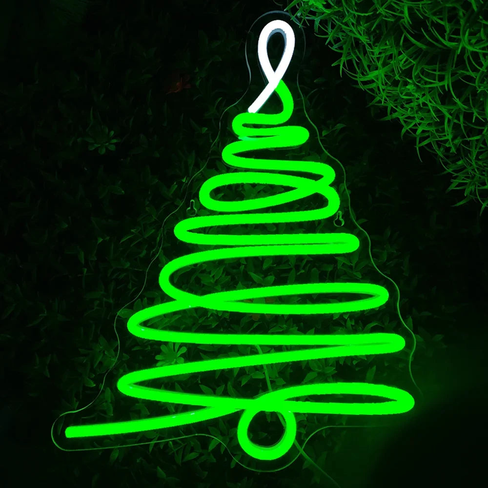 Enseigne néon LED USB 5 V Sapin de Noël