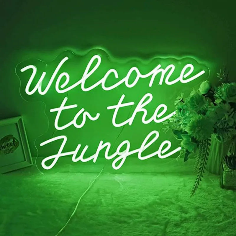 Welcome to the Jungle 5V USB LED neon sign – green