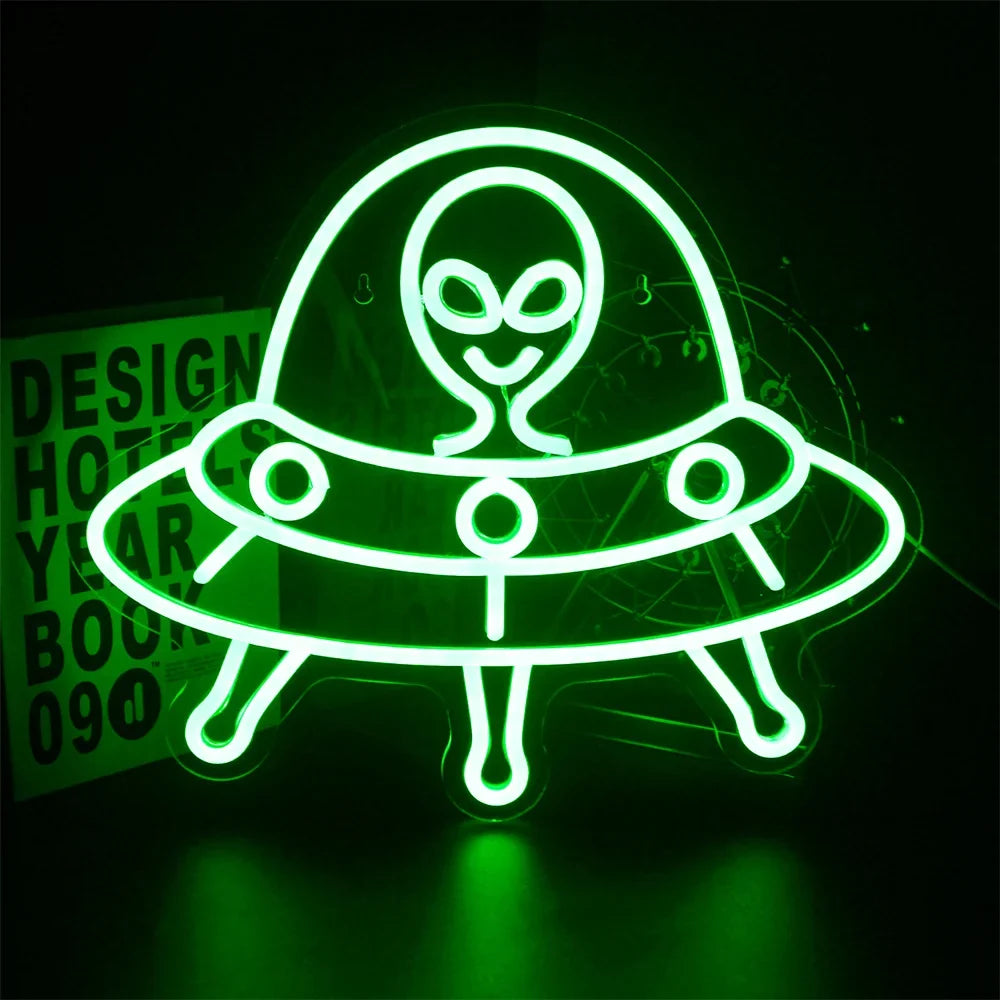 Enseigne néon LED USB 5 V Extraterrestre vert — vert