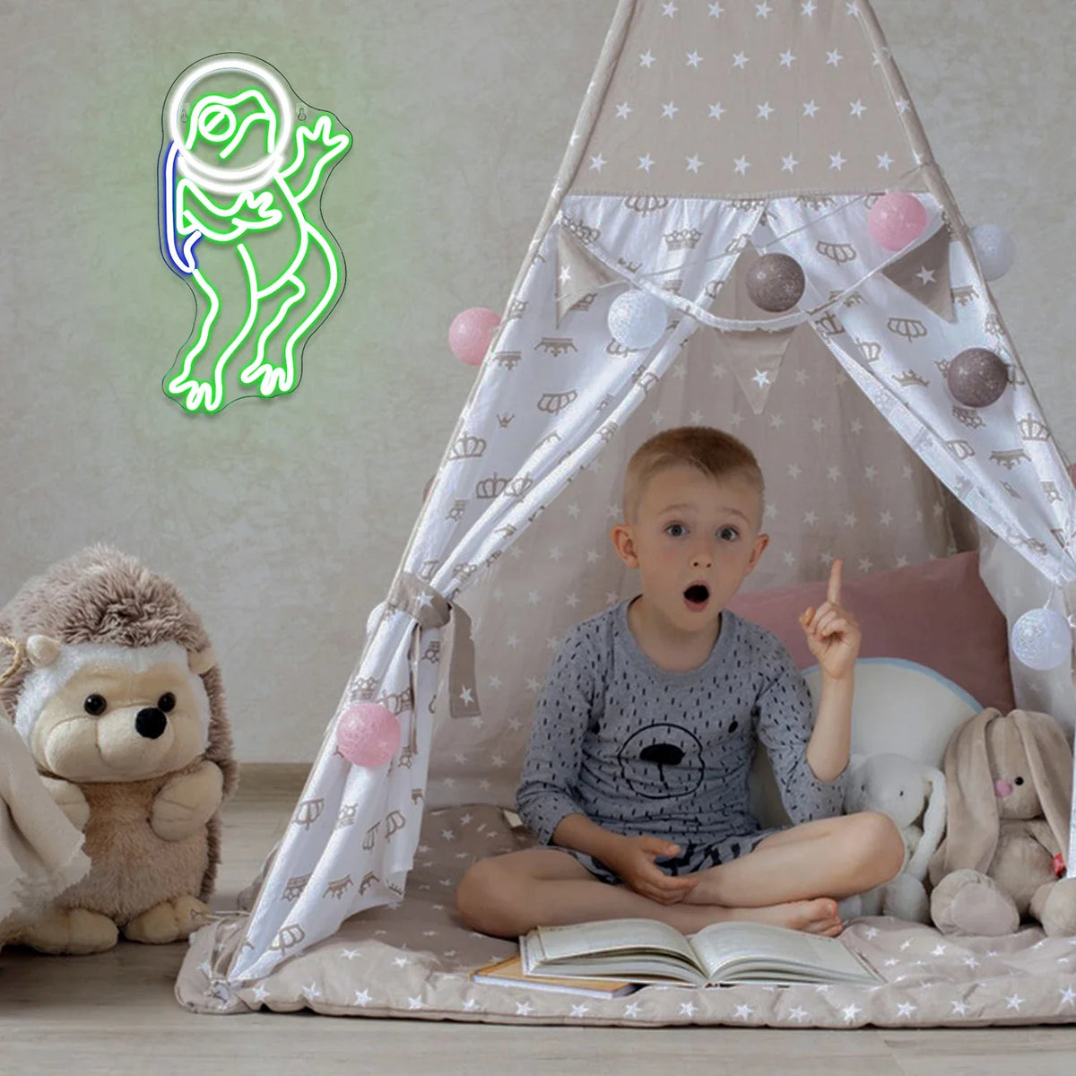 Green Frog 5V USB LED neon sign