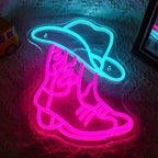Cowboy Boot and Hat 5V USB LED neon sign