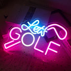 Enseigne néon LED USB 5 V Let's Golf — 35 × 28 cm