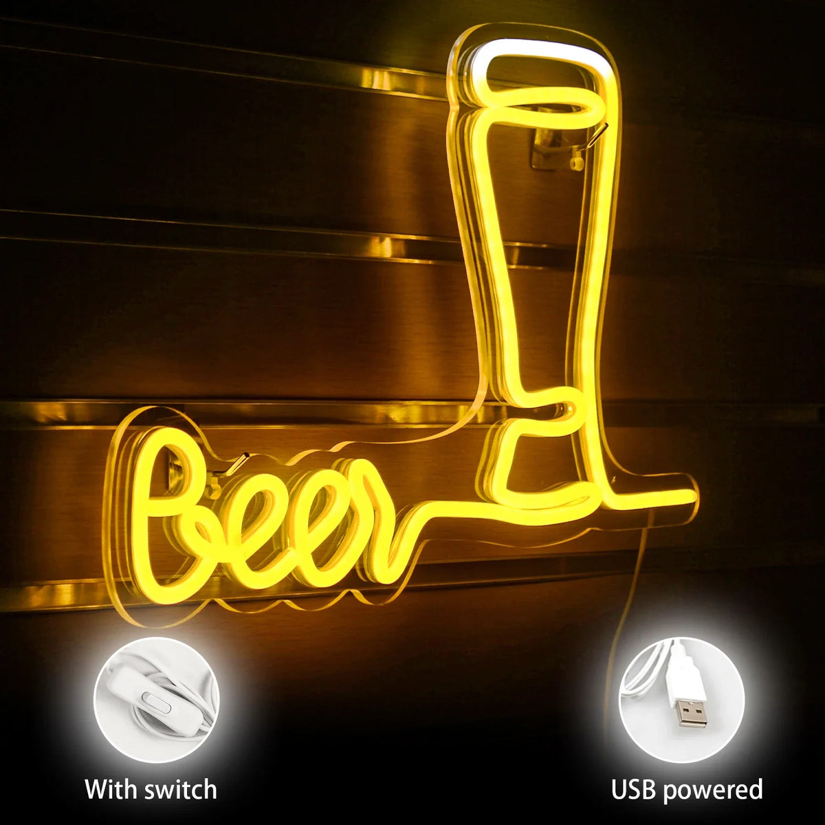 Beer Glass 5V USB LED neon sign
