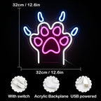 Dog Paw 5V USB LED neon sign