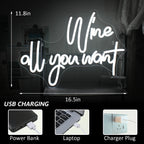 Wine all you want 5V USB LED neon sign