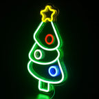 Christmas Tree with Baubles 5V USB LED neon sign