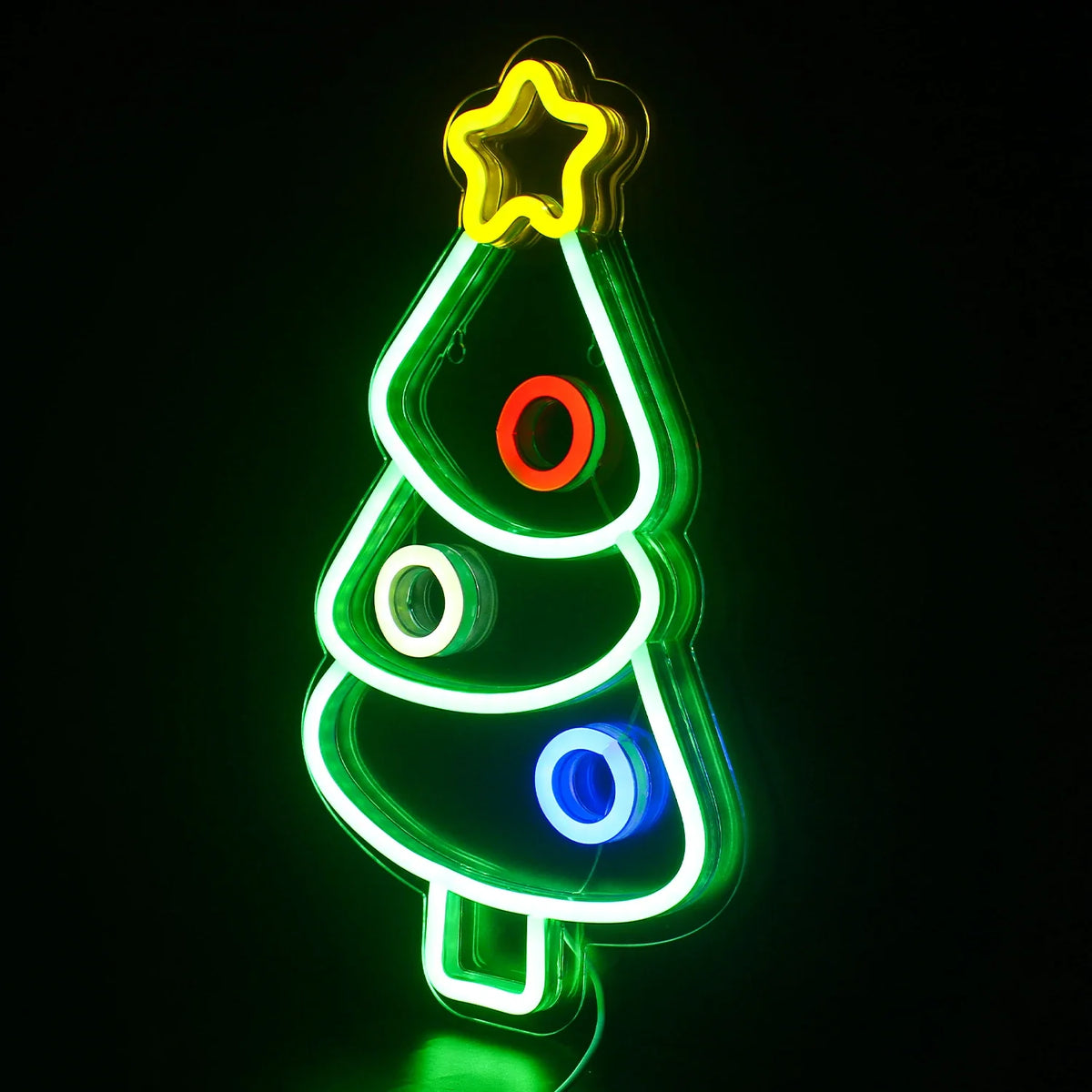 Christmas Tree with Baubles 5V USB LED neon sign