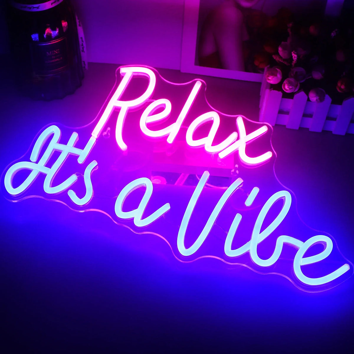 Enseigne néon LED USB 5 V Relax It's a Vibe