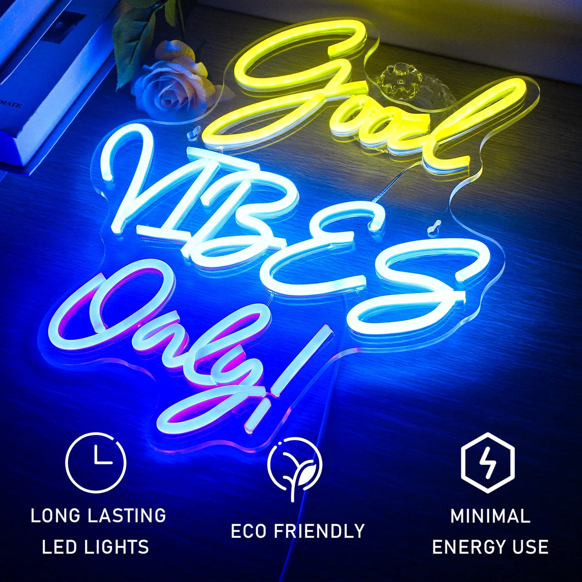 Good Vibes Only 5V USB LED neon sign